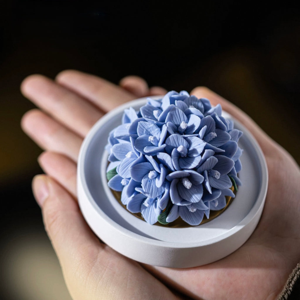 "Porcelain Hydrangea · Cerulean Serenity" Artisanal Diffuser