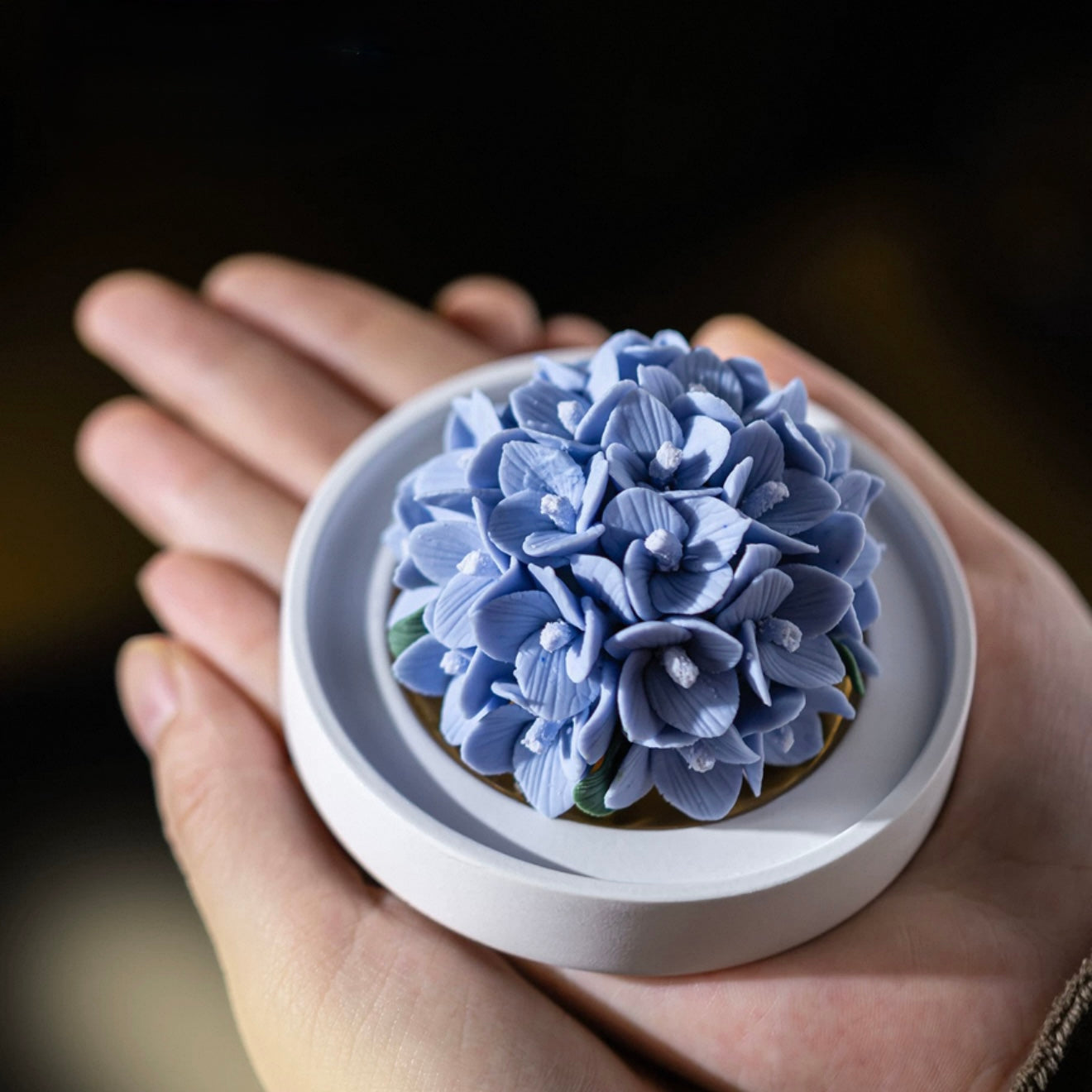 "Porcelain Hydrangea · Cerulean Serenity" Artisanal Diffuser