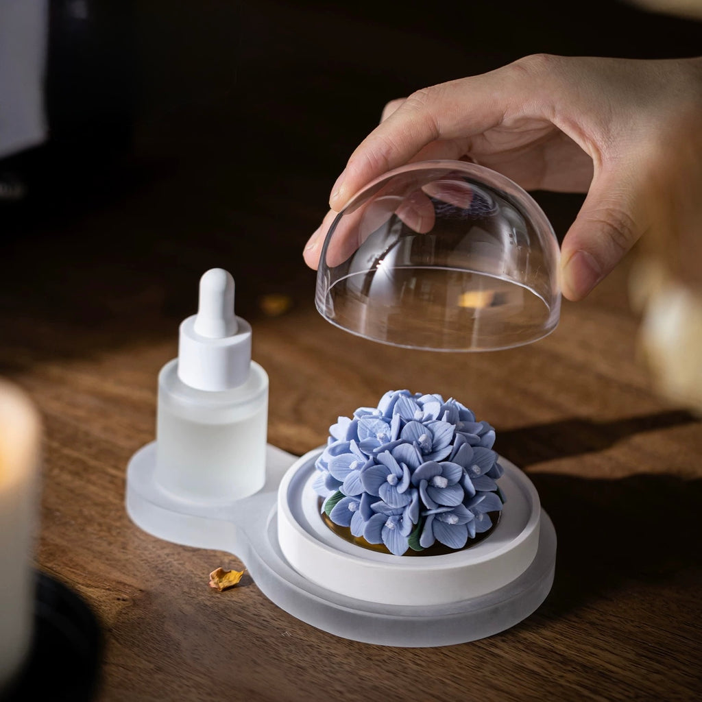 "Porcelain Hydrangea · Cerulean Serenity" Artisanal Diffuser