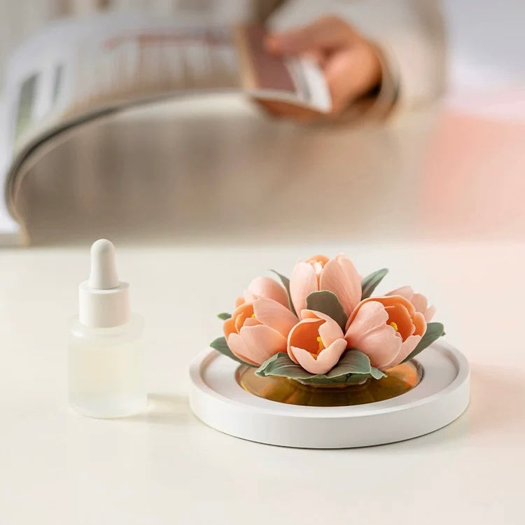 "Porcelain Tulip · Velvet Dawn" Artisanal Diffuser